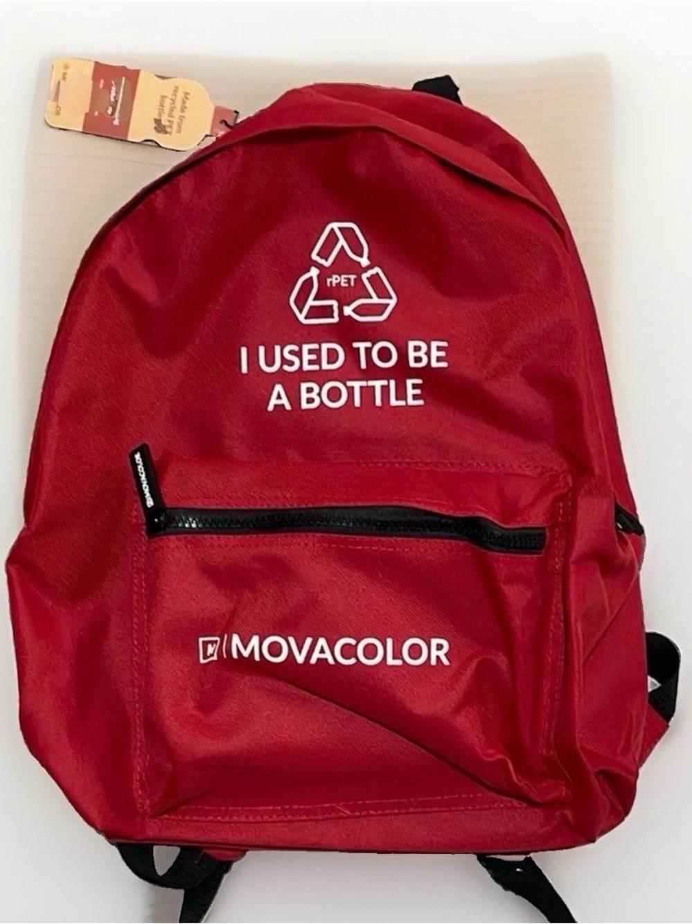 Red Recycled Backpack - Eco-Friendly Daypack